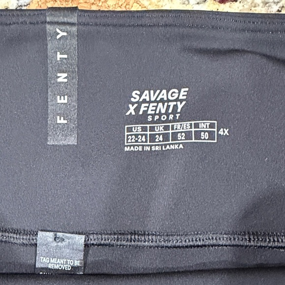 NWOT Savage X Fenty Midnight Black Logo Leggings - Picture 5 of 5
